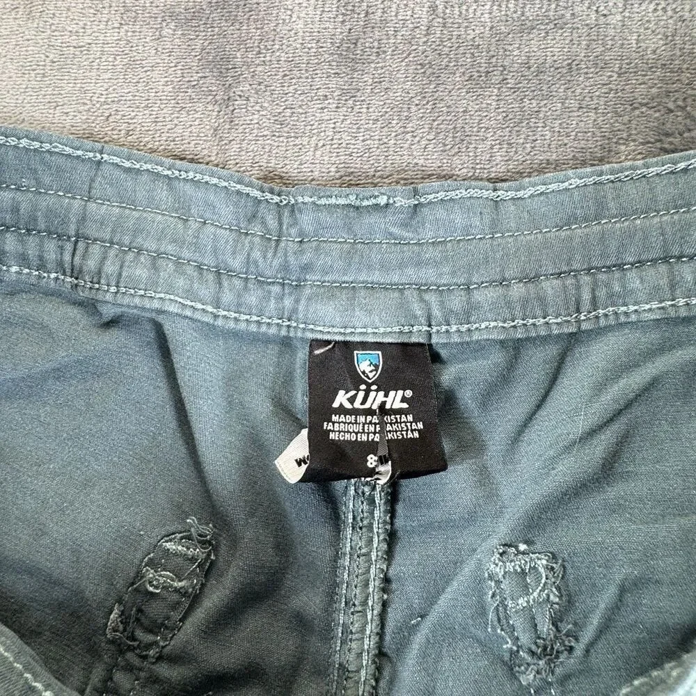 KUHL Sz 8 Kultivatr Shorts Womens Muted Teal Gray 4
